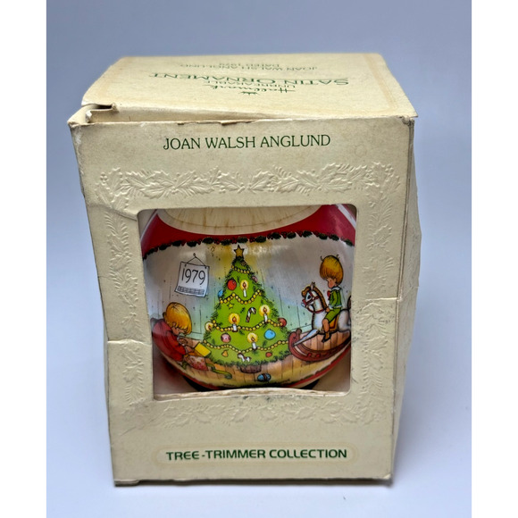 Vtg Hallmark Satin Ornament Joan Walsh Anglund 1979 Tree Trimmer Collection Box - Picture 7 of 7